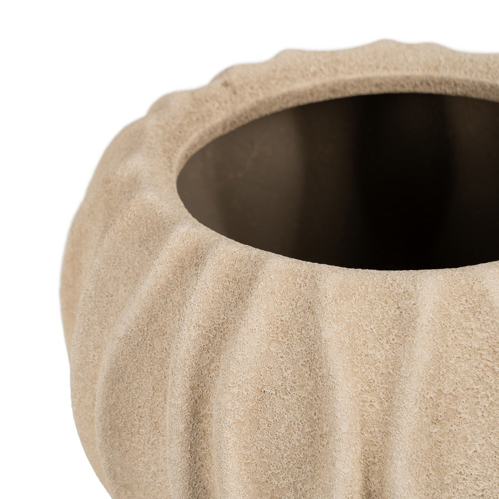 BEIGE CERAMIC PLANTER DECORATION 23 X 23 X 20 CM