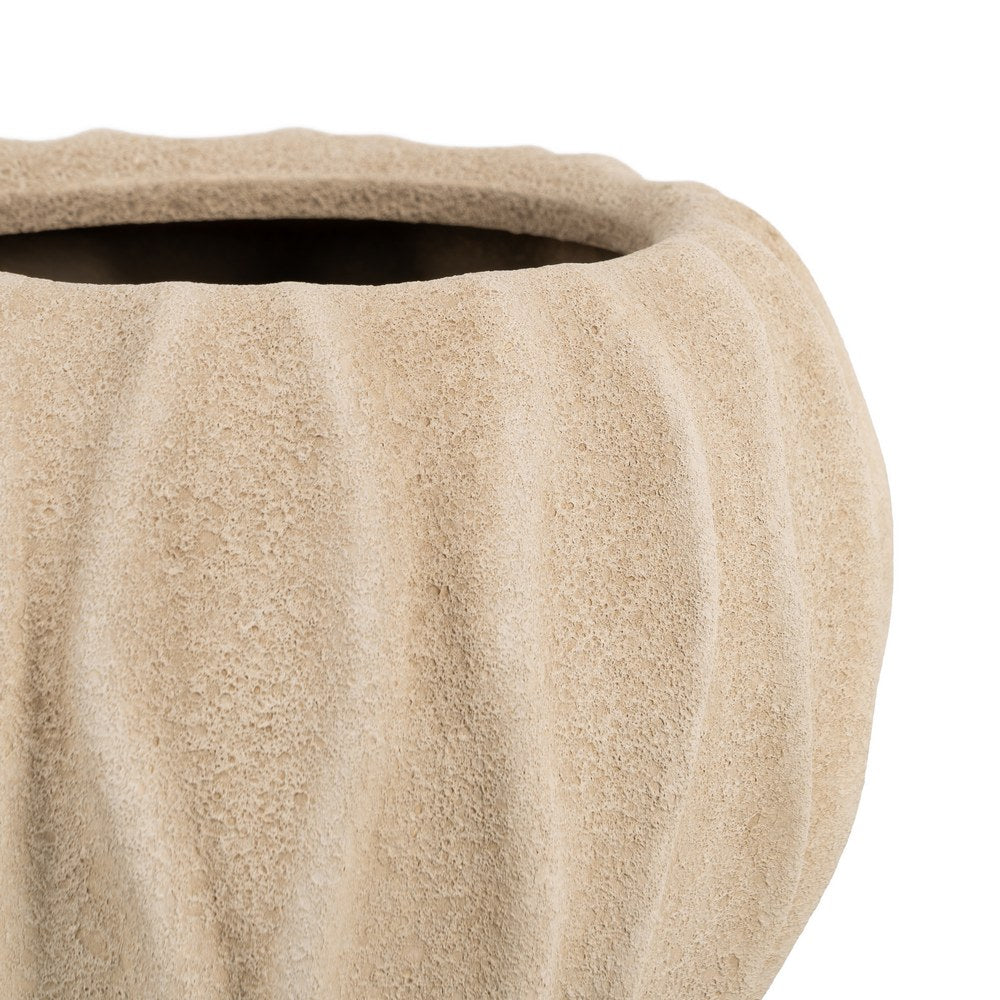 BEIGE CERAMIC PLANTER DECORATION 23 X 23 X 20 CM