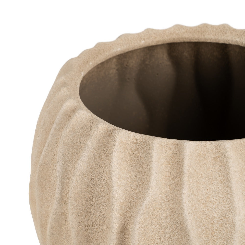 BEIGE CERAMIC PLANTER DECORATION 34 X 34 X 33 CM