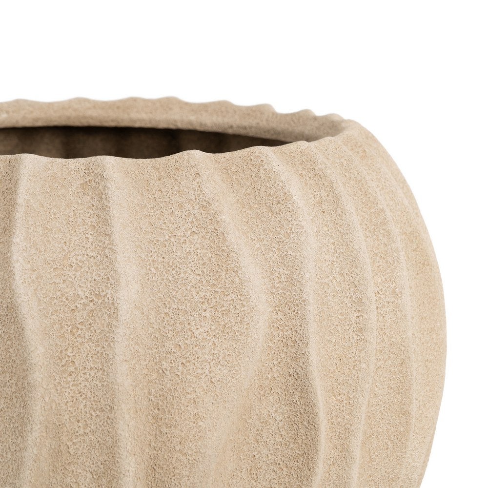 BEIGE CERAMIC PLANTER DECORATION 34 X 34 X 33 CM