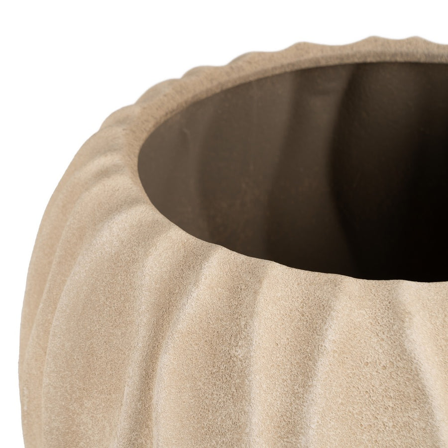 MACETERO BEIGE CERÁMICA DECORACIÓN 40 X 40 X 39 CM
