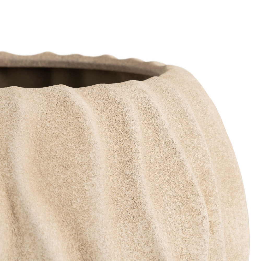 BEIGE CERAMIC PLANTER DECORATION 40 X 40 X 39 CM