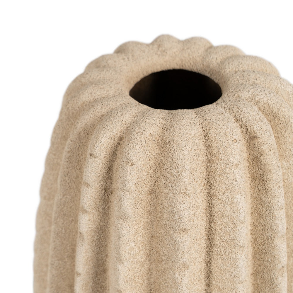 BEIGE CERAMIC DECORATIVE VASE 15 X 15 X 30 CM