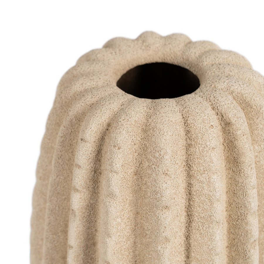 JARRÓN BEIGE CERÁMICA DECORACIÓN 15 X 15 X 30 CM
