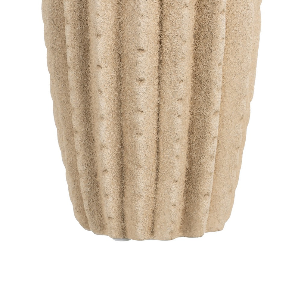 BEIGE CERAMIC DECORATIVE VASE 15 X 15 X 30 CM