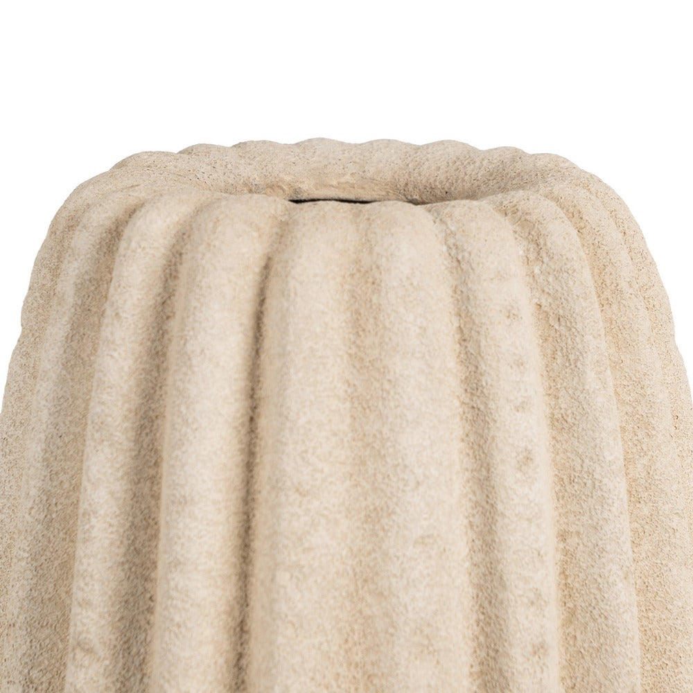 BEIGE CERAMIC DECORATIVE VASE 19 X 19 X 50 CM
