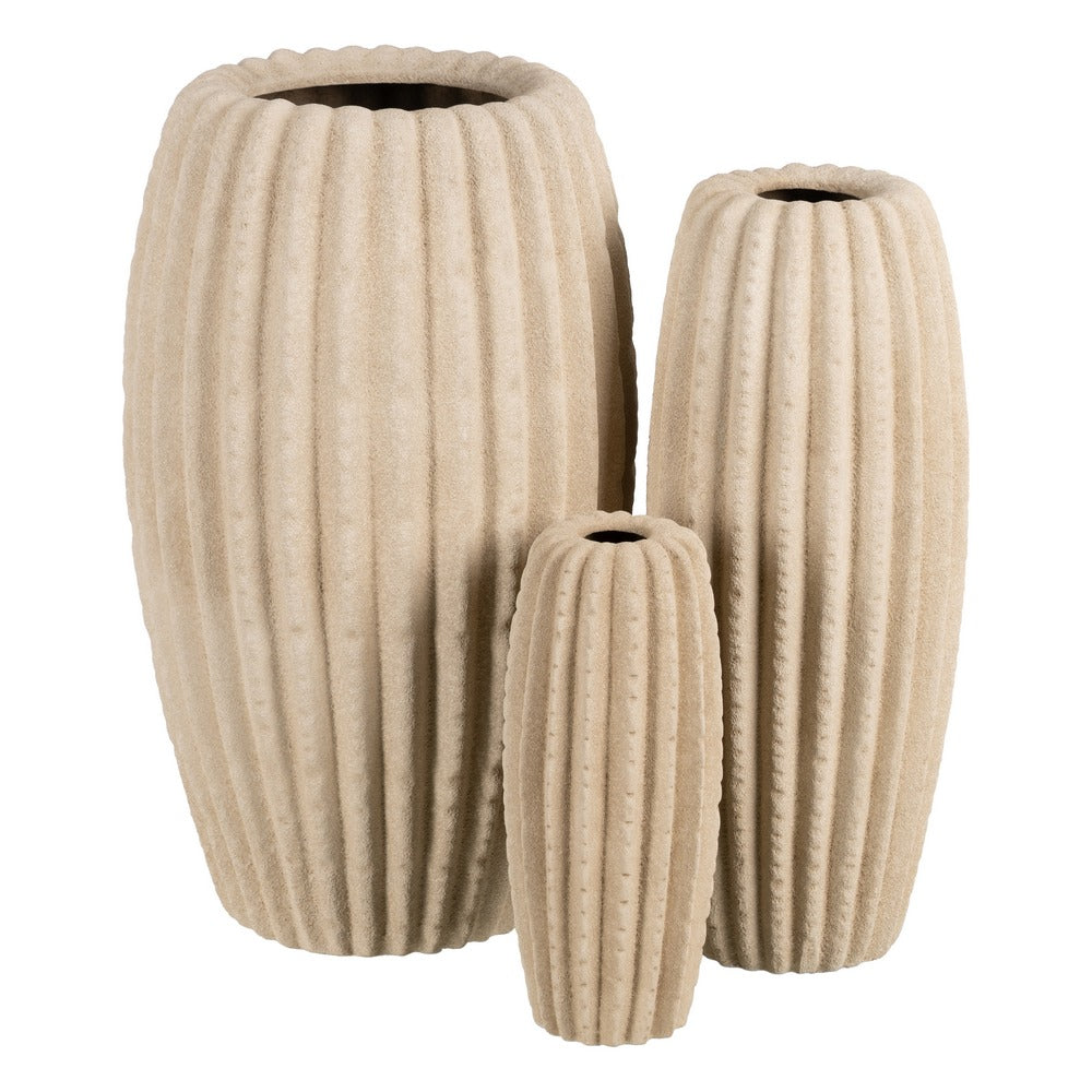 BEIGE CERAMIC DECORATIVE VASE 29 X 29 X 50 CM