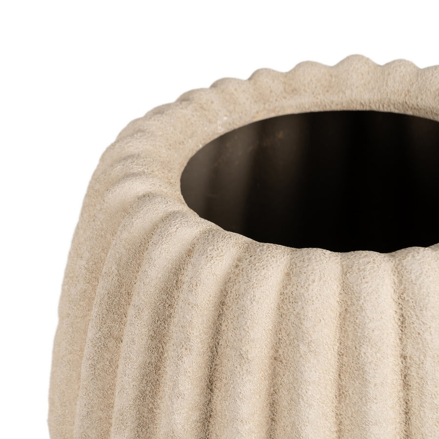 JARRÓN BEIGE CERÁMICA DECORACIÓN 29 X 29 X 50 CM