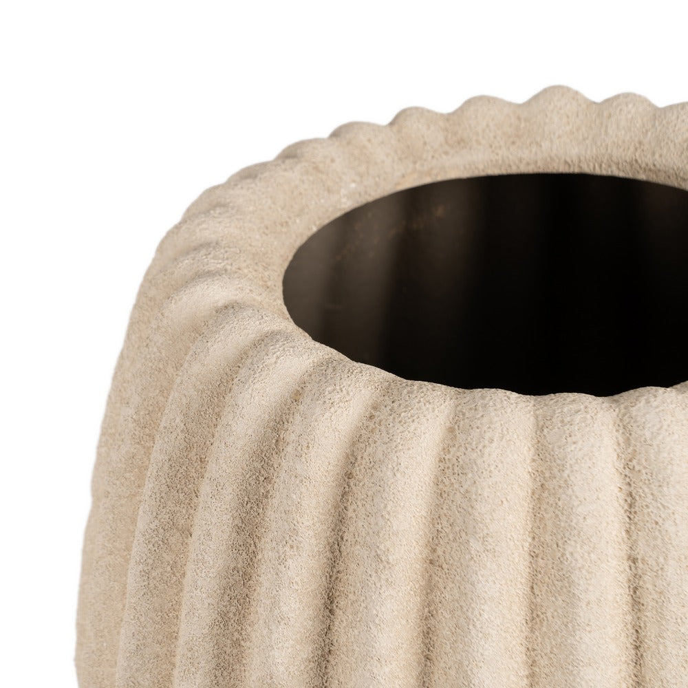 BEIGE CERAMIC DECORATIVE VASE 29 X 29 X 50 CM