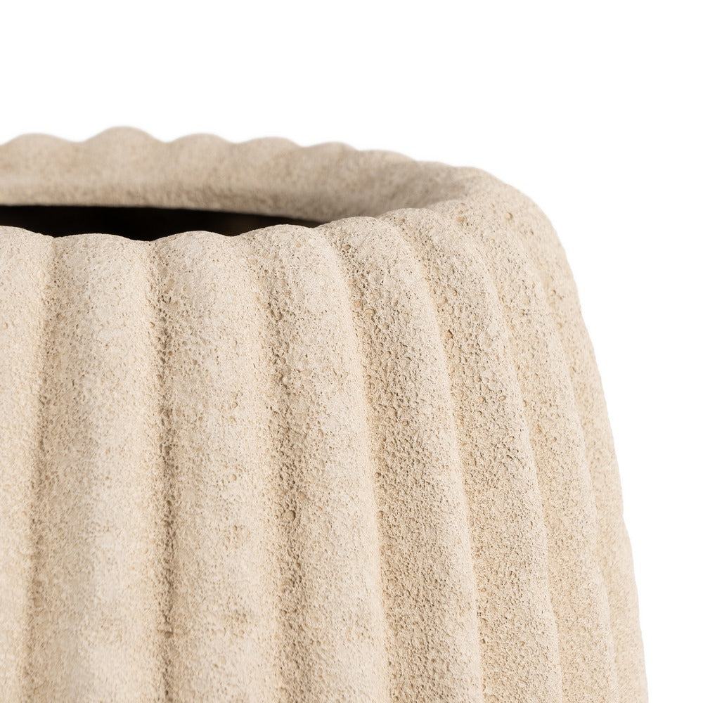 BEIGE CERAMIC DECORATIVE VASE 29 X 29 X 50 CM