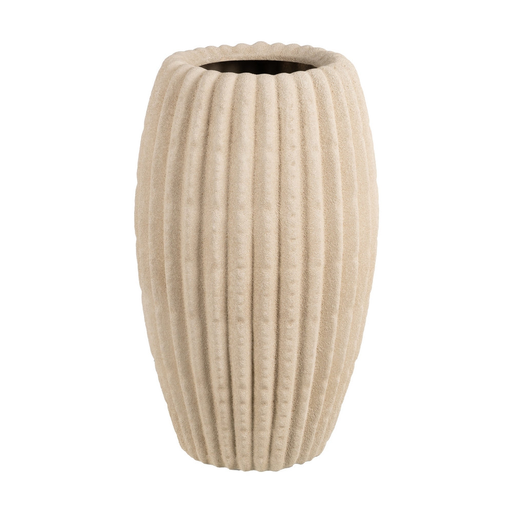 JARRÓN BEIGE CERÁMICA DECORACIÓN 29 X 29 X 50 CM