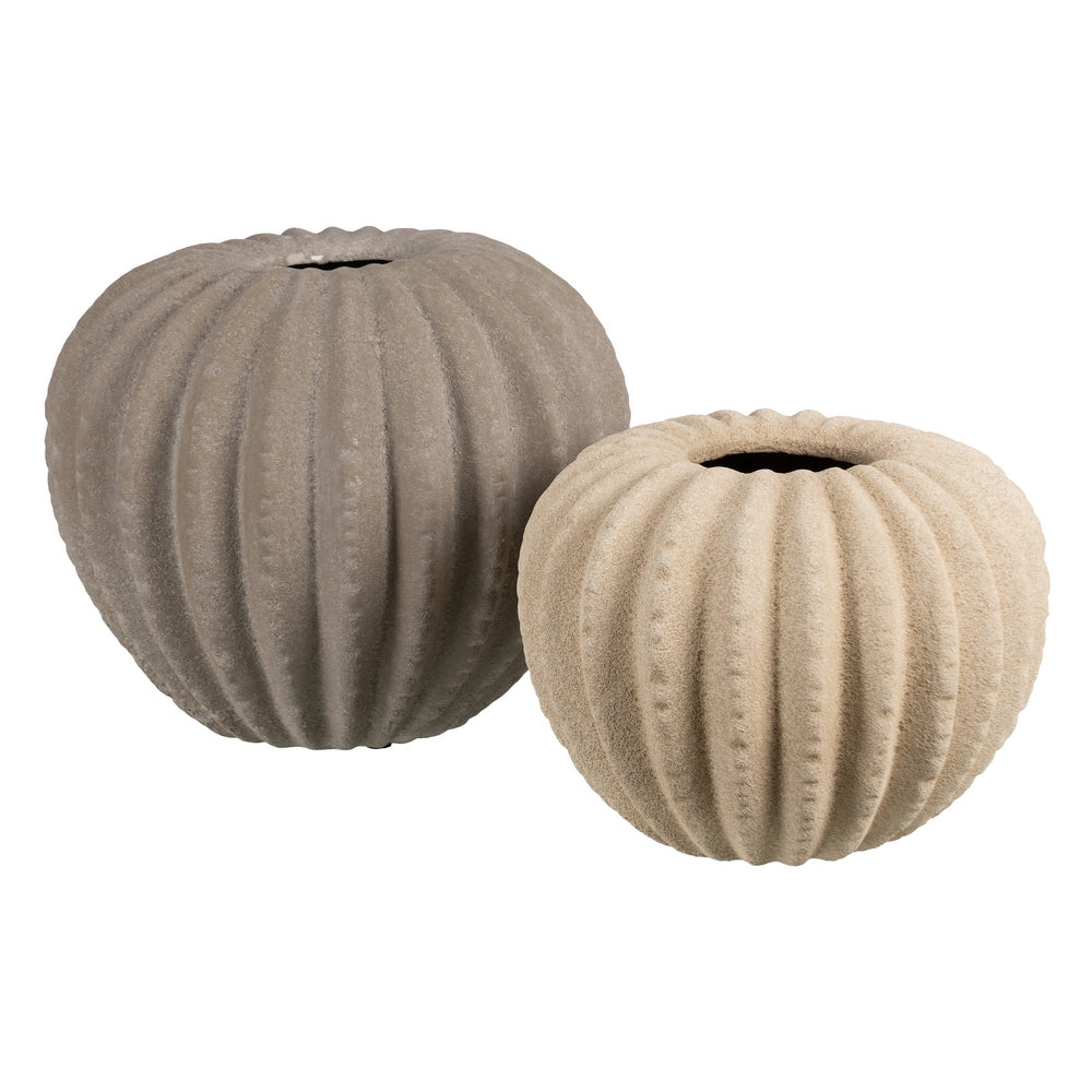 CREAM CERAMIC DECORATIVE VASE 31 X 31 X 28 CM