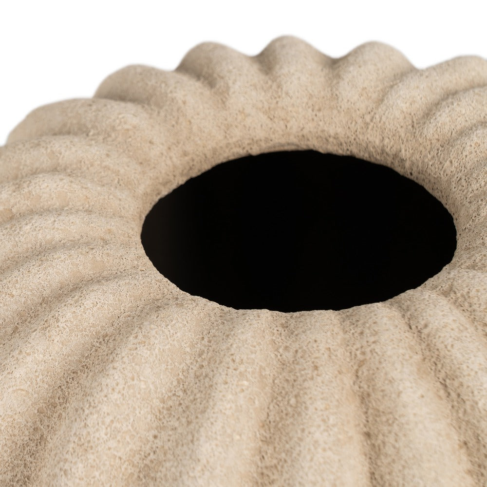 CREAM CERAMIC DECORATIVE VASE 31 X 31 X 28 CM