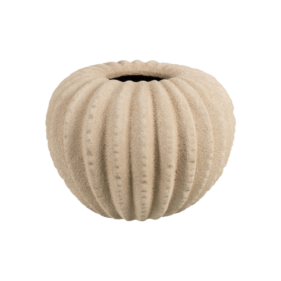 JARRÓN CREMA CERÁMICA DECORACIÓN 31 X 31 X 28 CM