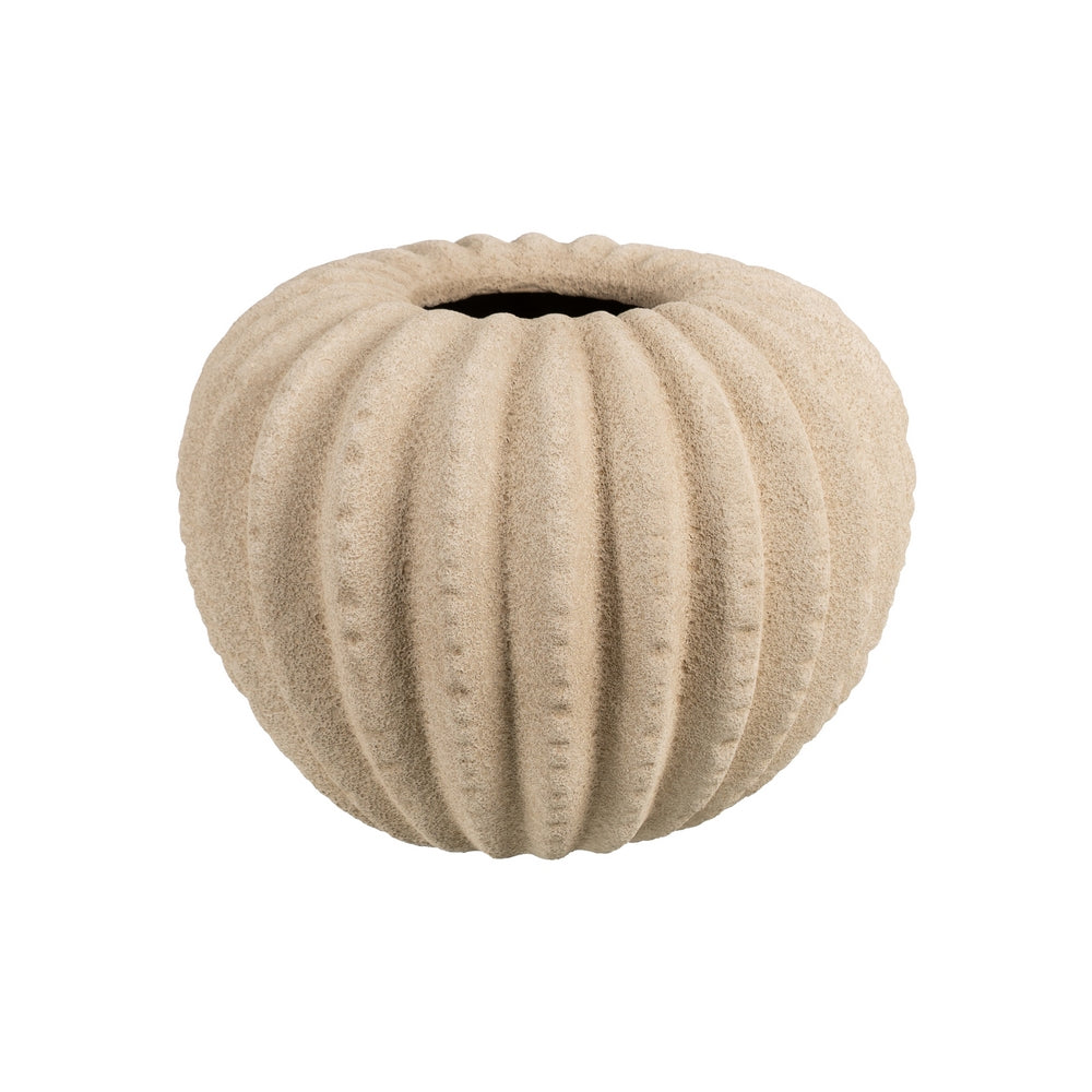 CREAM CERAMIC DECORATIVE VASE 31 X 31 X 28 CM