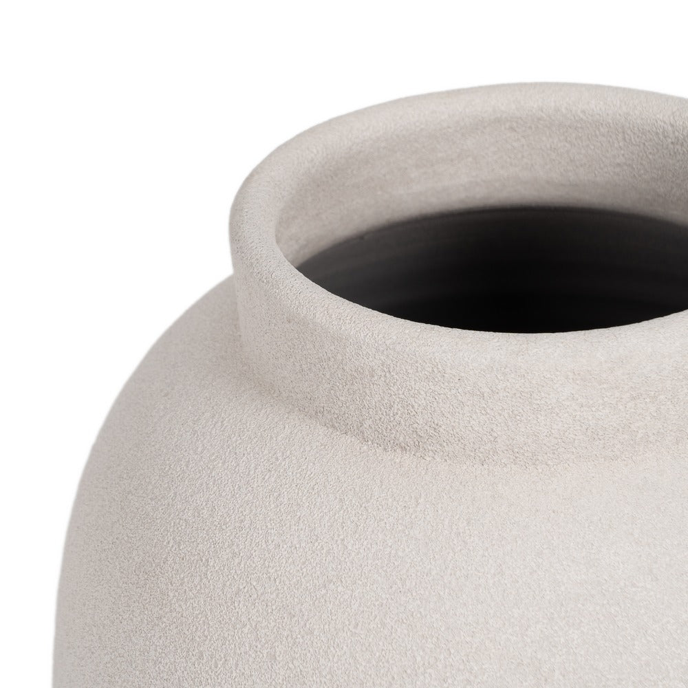 WHITE CERAMIC DECORATIVE VASE 30 X 30 X 80 CM