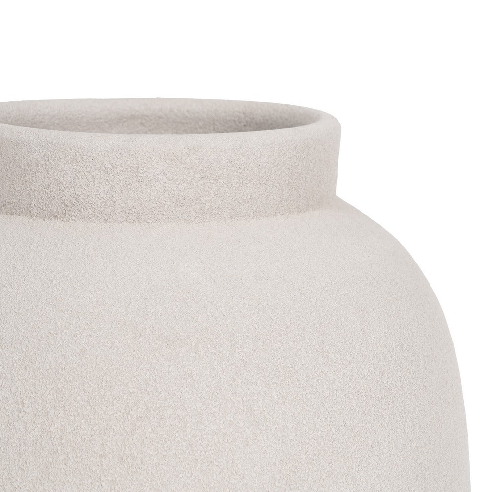 WHITE CERAMIC DECORATIVE VASE 30 X 30 X 80 CM