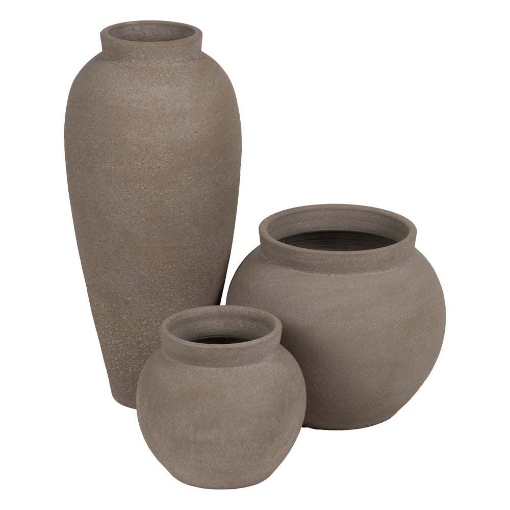 GRAY CERAMIC PLANTER DECORATION 28 X 28 X 23 CM