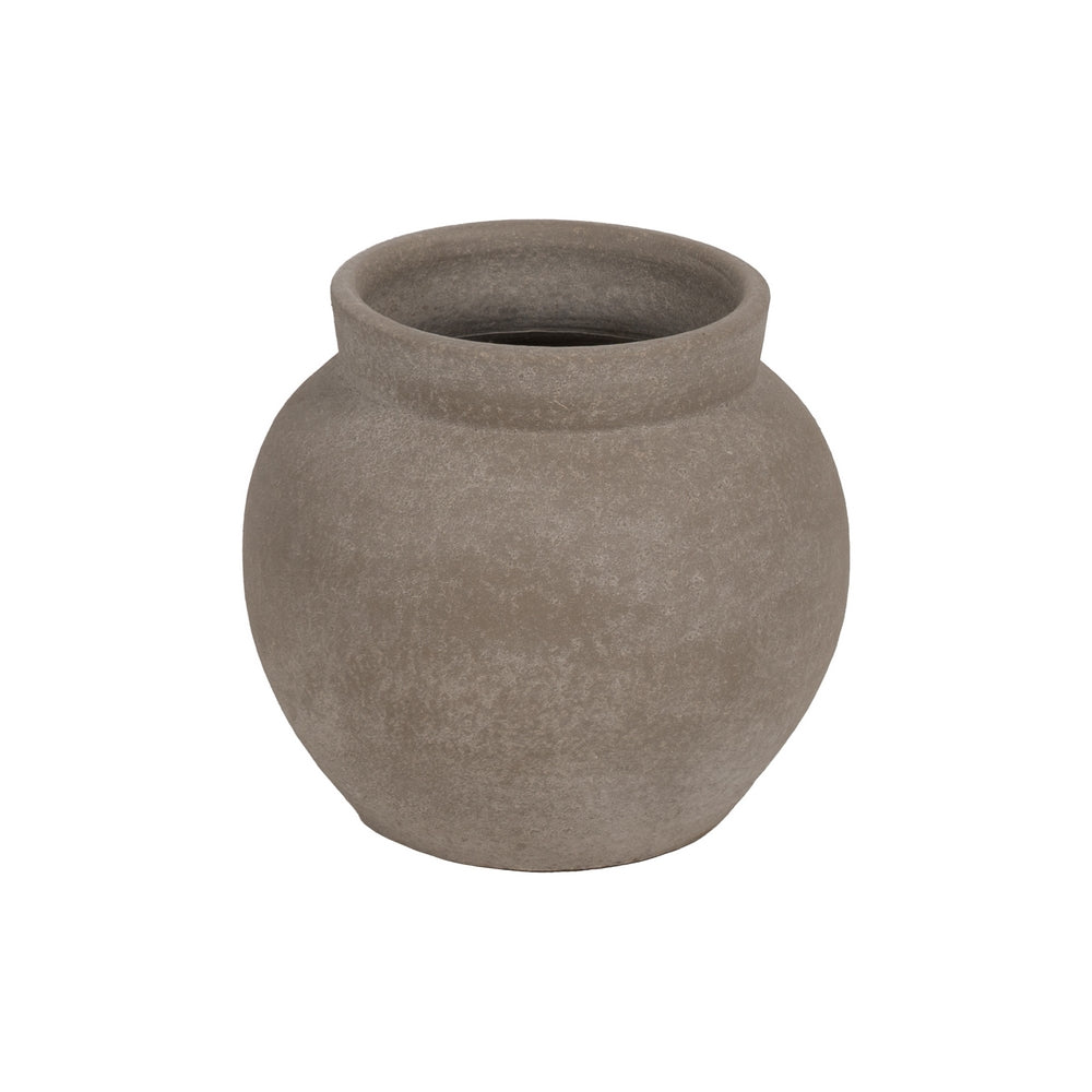 MACETERO GRIS CERÁMICA DECORACIÓN 28 X 28 X 23 CM