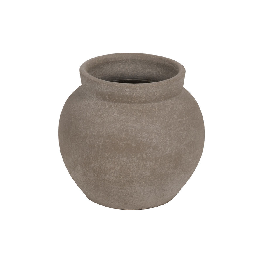MACETERO GRIS CERÁMICA DECORACIÓN 28 X 28 X 23 CM
