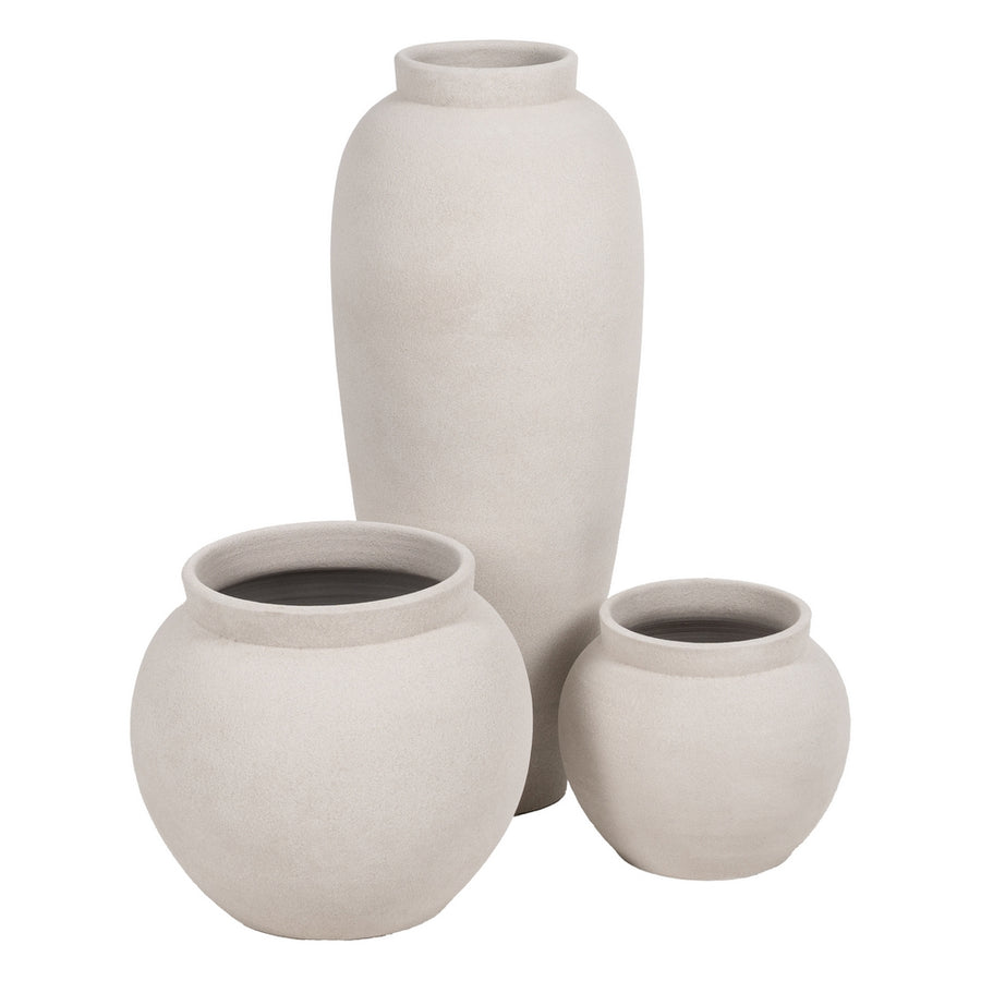 MACETERO BLANCO CERÁMICA DECORACIÓN 31 X 31 X 28 CM