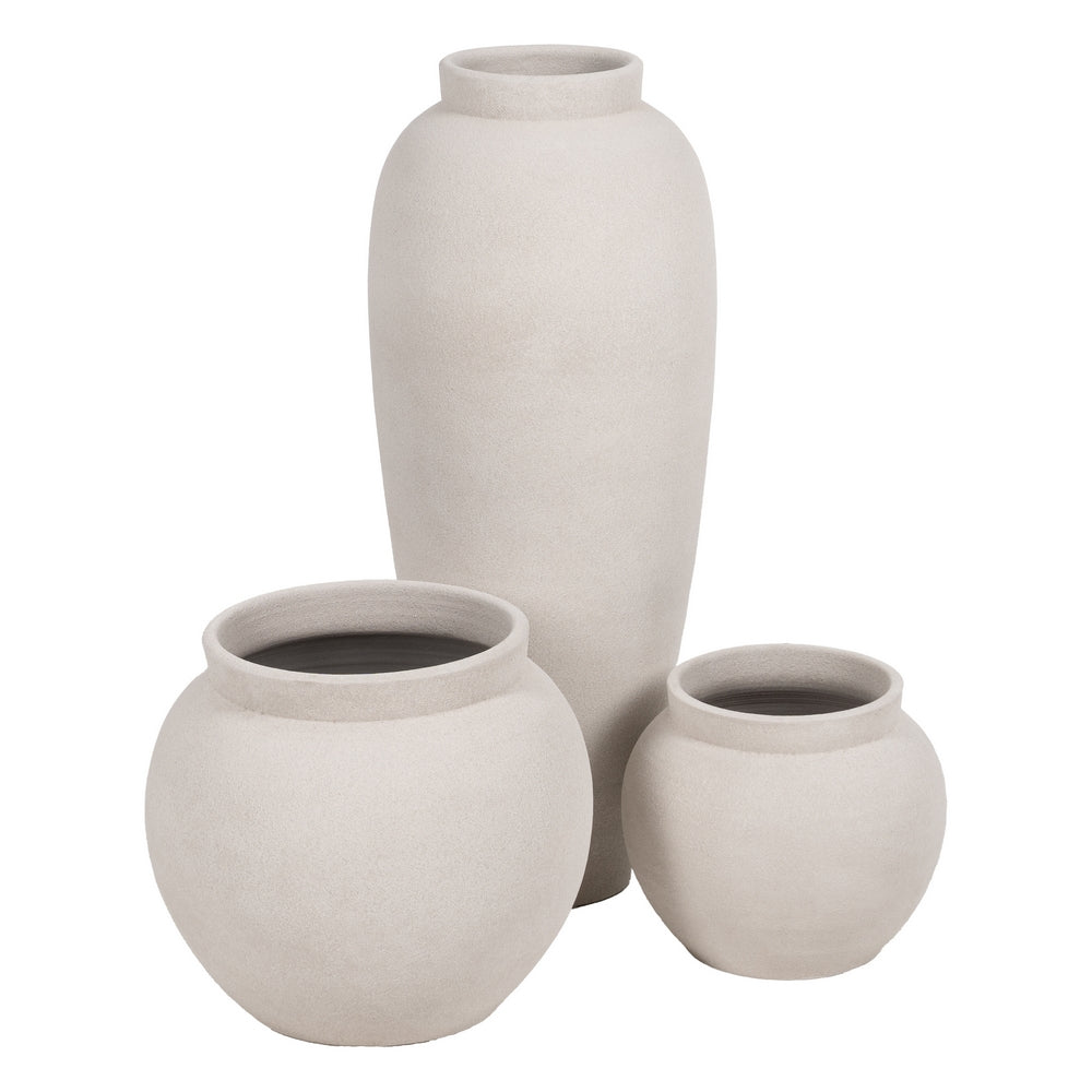 WHITE CERAMIC PLANTER DECORATION 31 X 31 X 28 CM