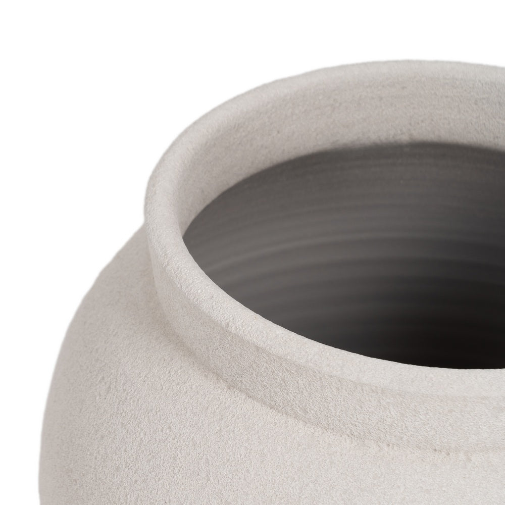 WHITE CERAMIC PLANTER DECORATION 39 X 39 X 38 CM