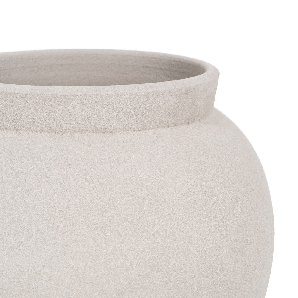 WHITE CERAMIC PLANTER DECORATION 39 X 39 X 38 CM