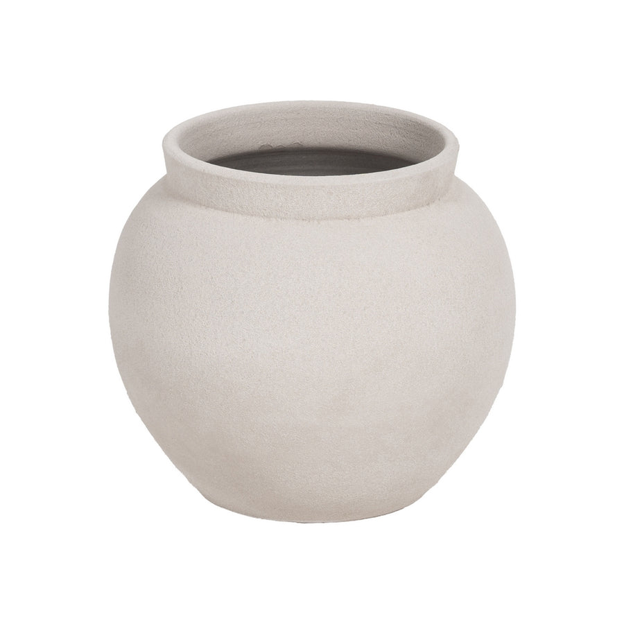 MACETERO BLANCO CERÁMICA DECORACIÓN 39 X 39 X 38 CM