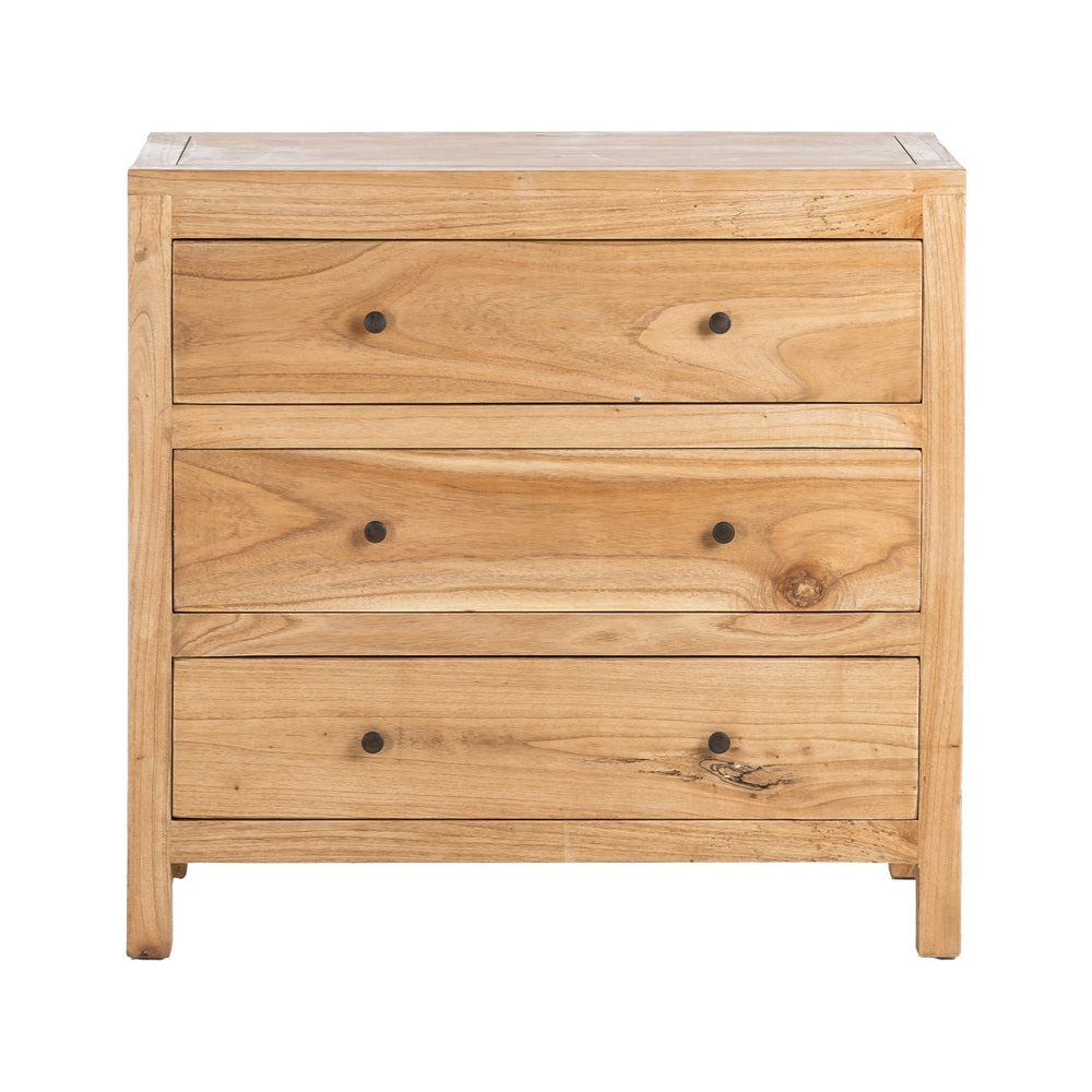 NATURAL MINDY WOOD CHEST OF DRAWERS BEDROOM 90 X 40 X 85 CM