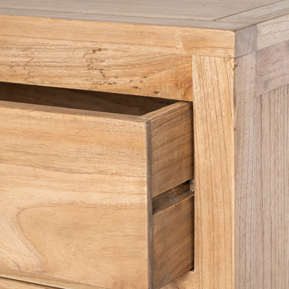 NATURAL MINDY WOOD CHEST OF DRAWERS BEDROOM 90 X 40 X 85 CM