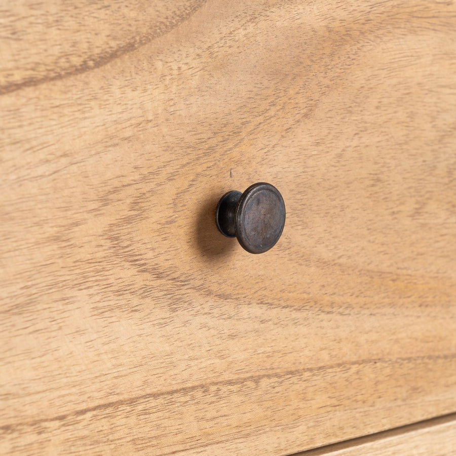 CÓMODA NATURAL MADERA MINDI DORMITORIO 90 X 40 X 85 CM