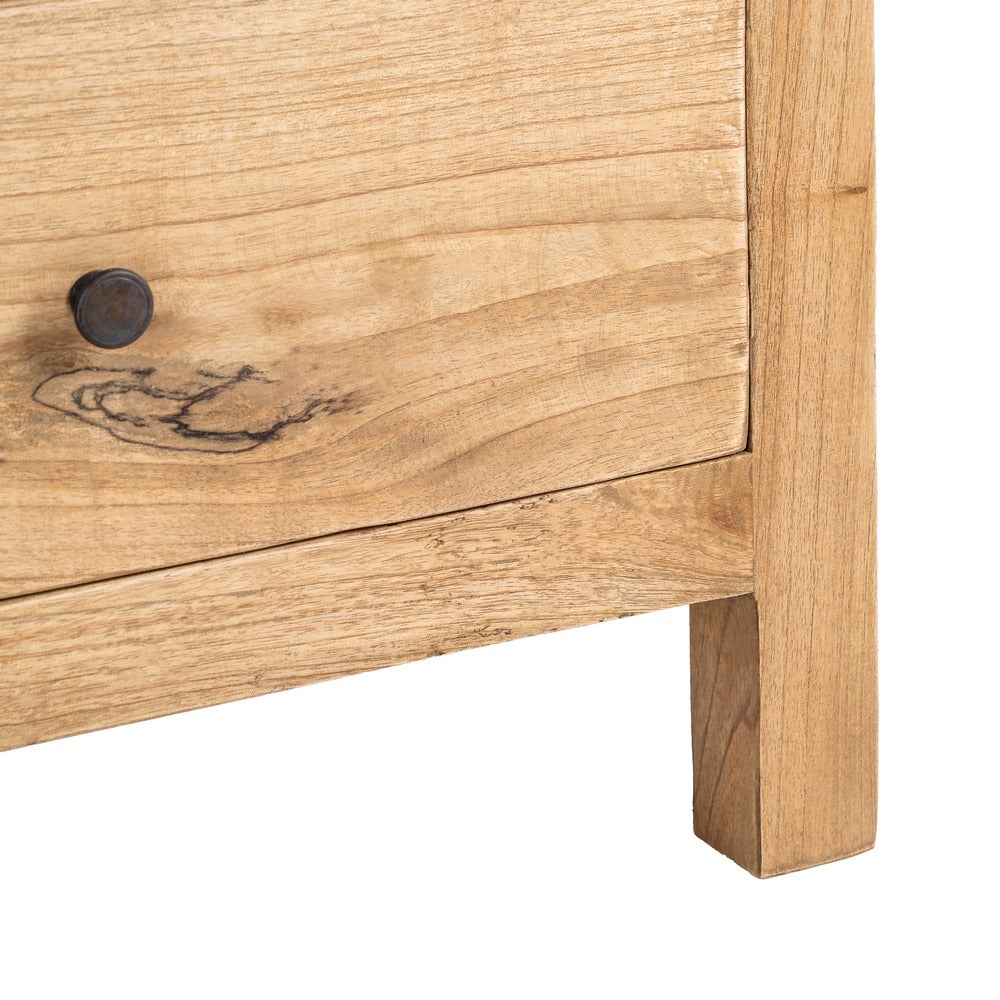 NATURAL MINDY WOOD CHEST OF DRAWERS BEDROOM 90 X 40 X 85 CM