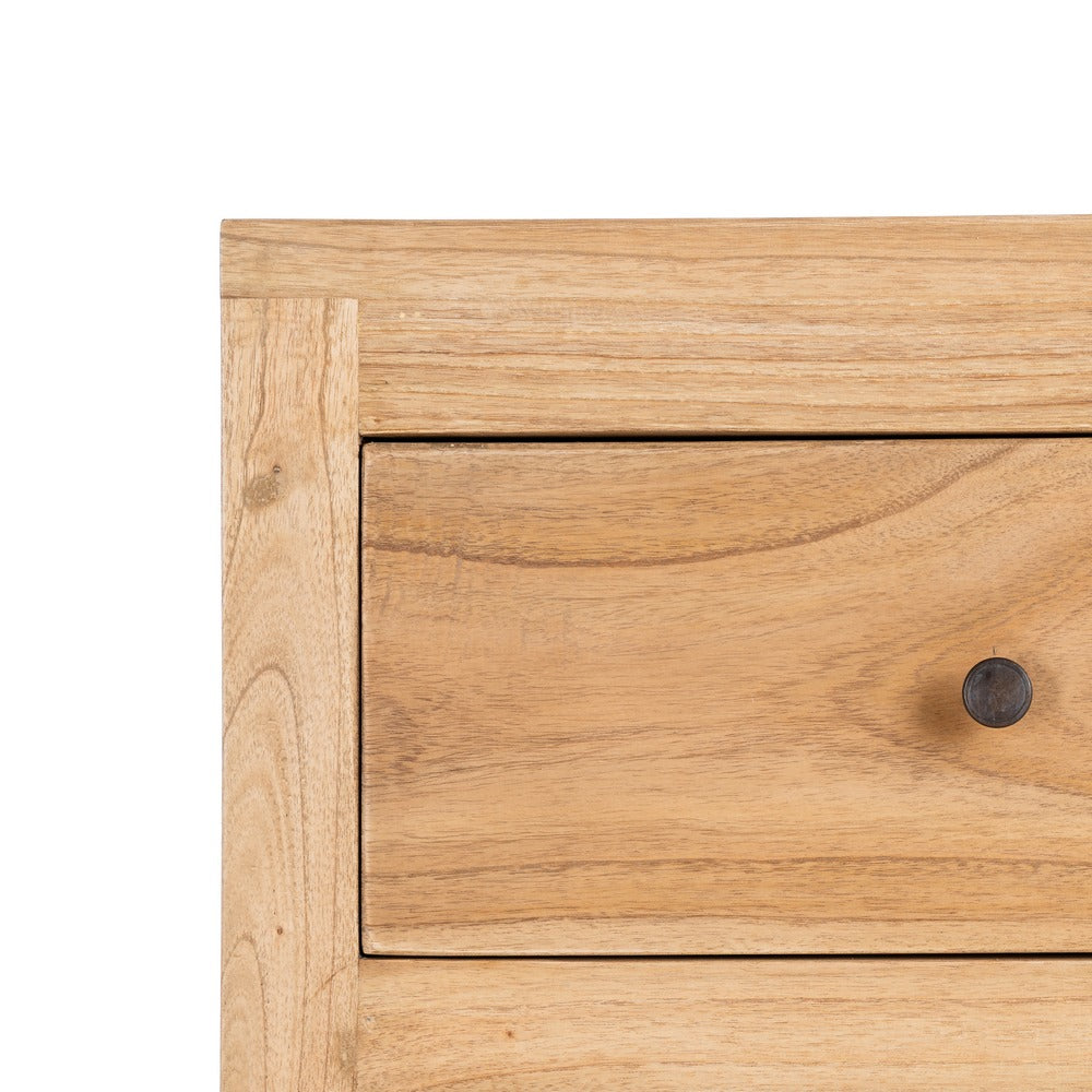 NATURAL MINDY WOOD CHEST OF DRAWERS BEDROOM 90 X 40 X 85 CM