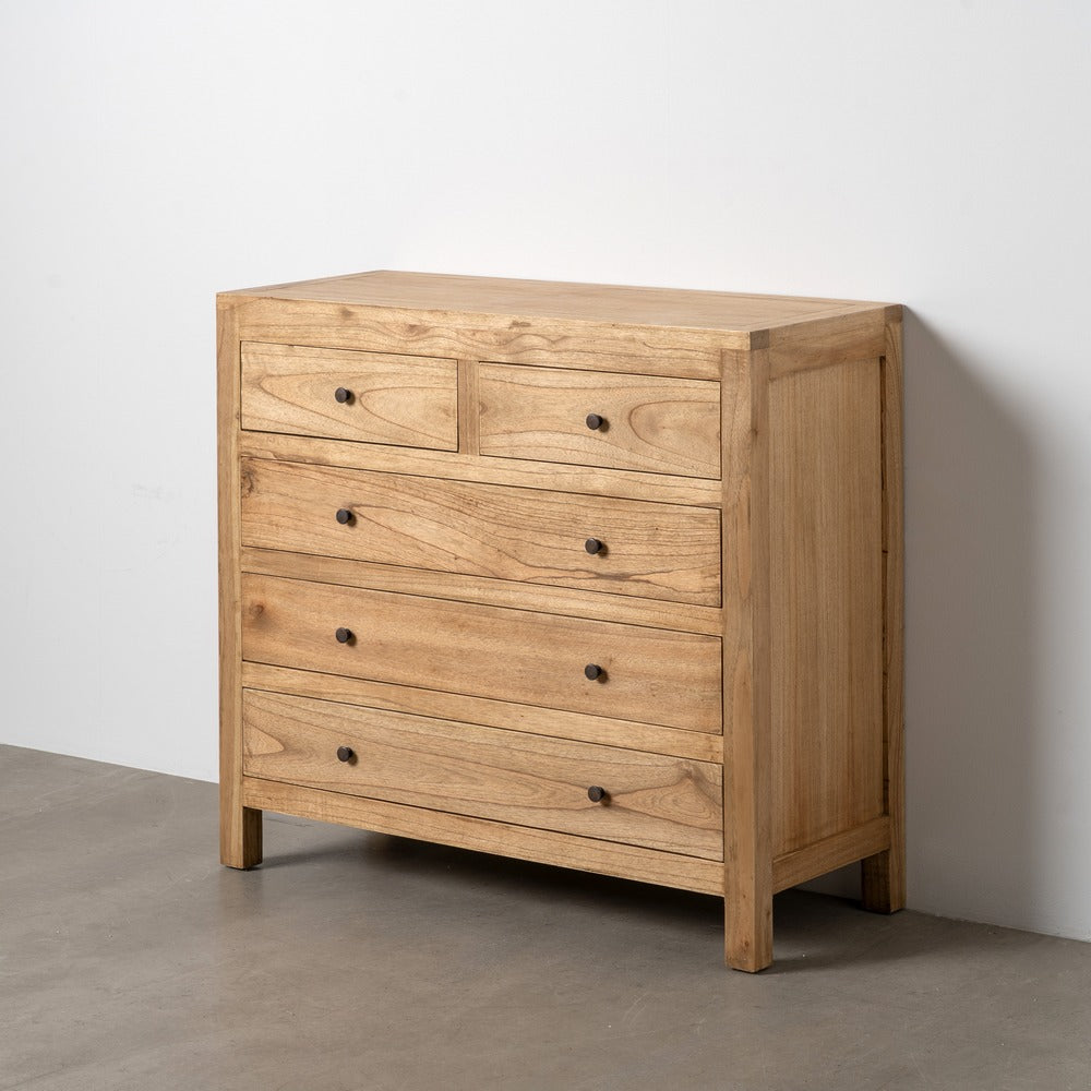 NATURAL MINDI WOOD DRESSER BEDROOM 100 X 40 X 90 CM