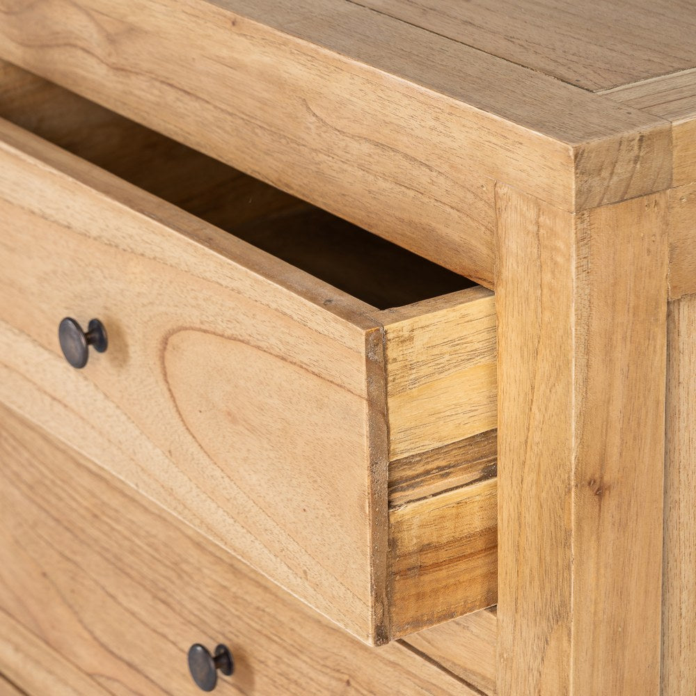NATURAL MINDI WOOD DRESSER BEDROOM 100 X 40 X 90 CM