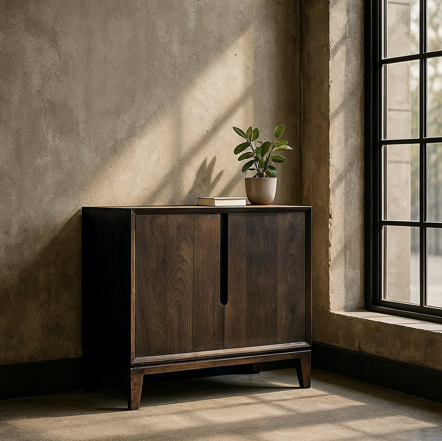BROWN MANGO WOOD HALLWAY UNIT 100 X 40 X 85 CM