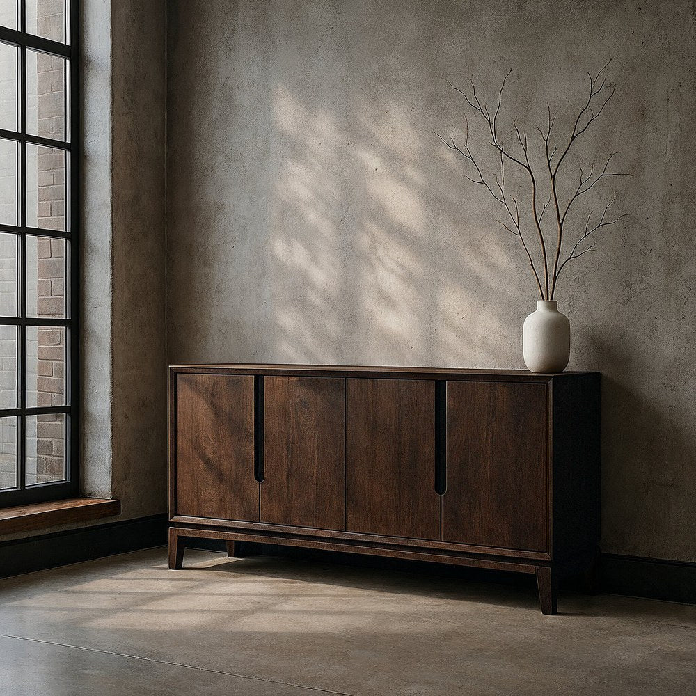 BROWN MANGO WOOD SIDEBOARD LIVING ROOM 190 X 40 X 85 CM