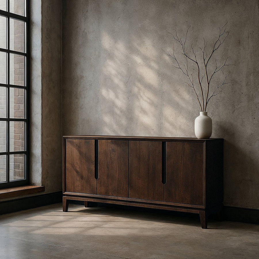 BROWN MANGO WOOD SIDEBOARD LIVING ROOM 190 X 40 X 85 CM