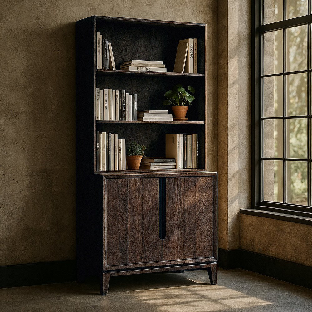MUEBLE AUXILIAR MARRÓN MADERA DE MANGO 100 X 50 X 195 CM