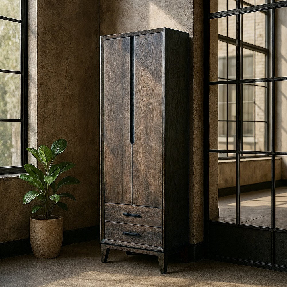 ARMARIO MARR�N MADERA DE MANGO SAL�N 75 X 40 X 200 CM