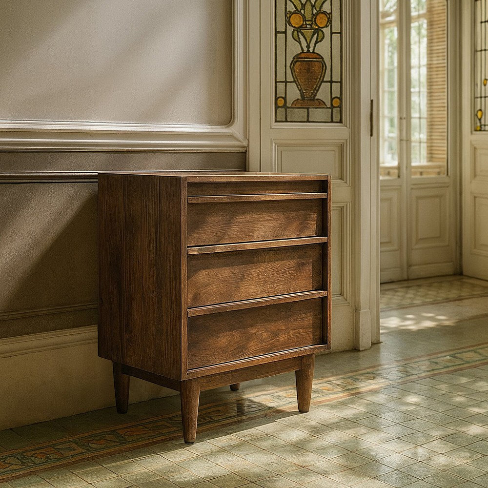 MUEBLE AUXILIAR MARR�N MADERA DE MANGO 70 X 40 X 85 CM