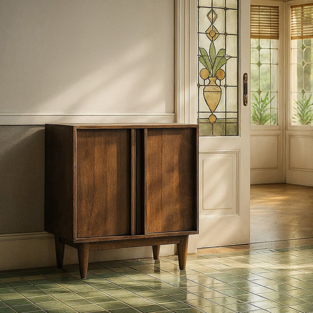 MUEBLE RECIBIDOR MARR�N MADERA DE MANGO 90 X 40 X 86 CM
