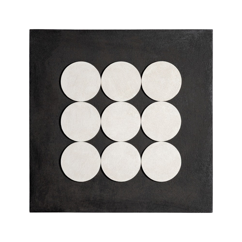 CUADRO NEGRO-BLANCO DM DECORACIÓN 80 X 4 X 80 CM
