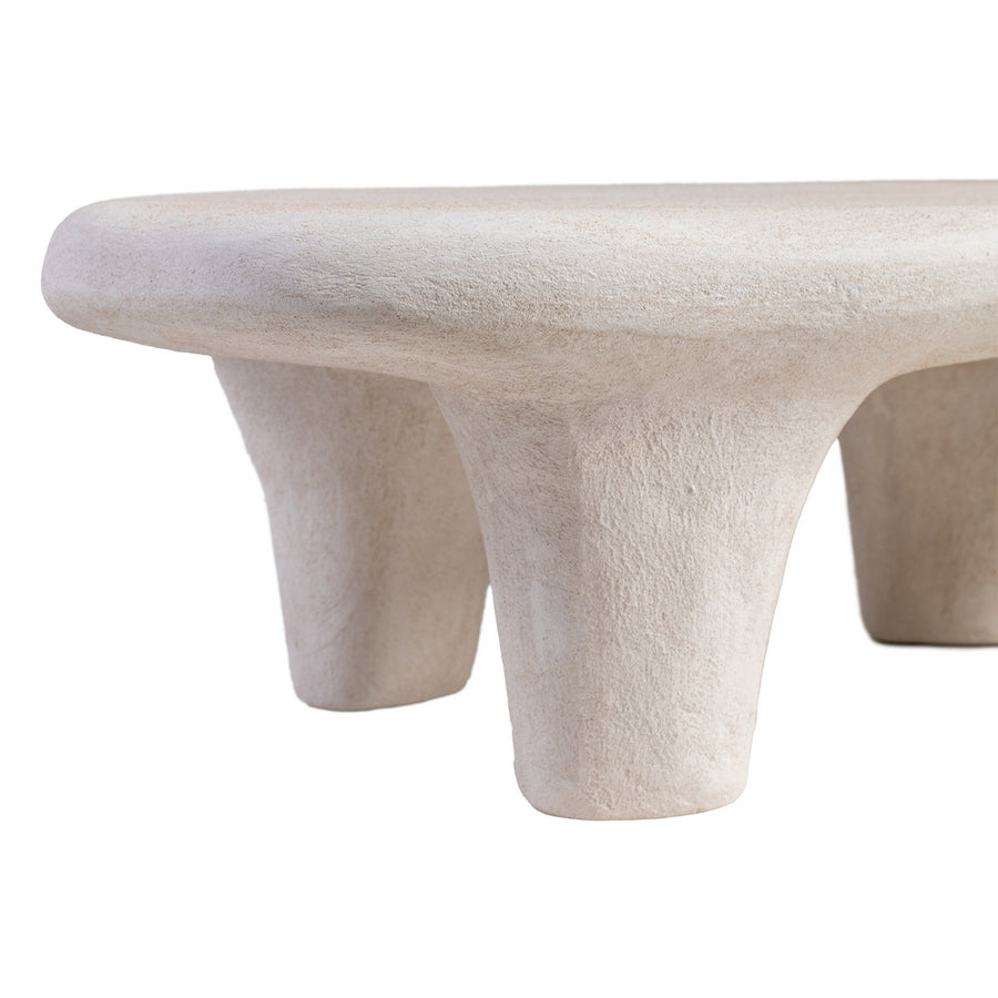 WILMA WHITE POLYRESIN COFFEE TABLE 102 X 62 X 32 CM