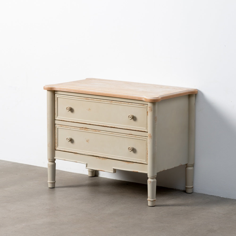 MUEBLE AUXILIAR NATURAL-CREMA MADERA 80 X 45 X 60 CM