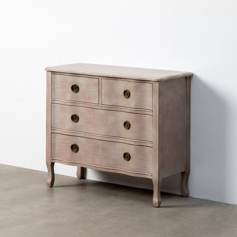LIGHT BROWN FIR WOOD CHEST OF DRAWERS 93 X 38 X 78 CM