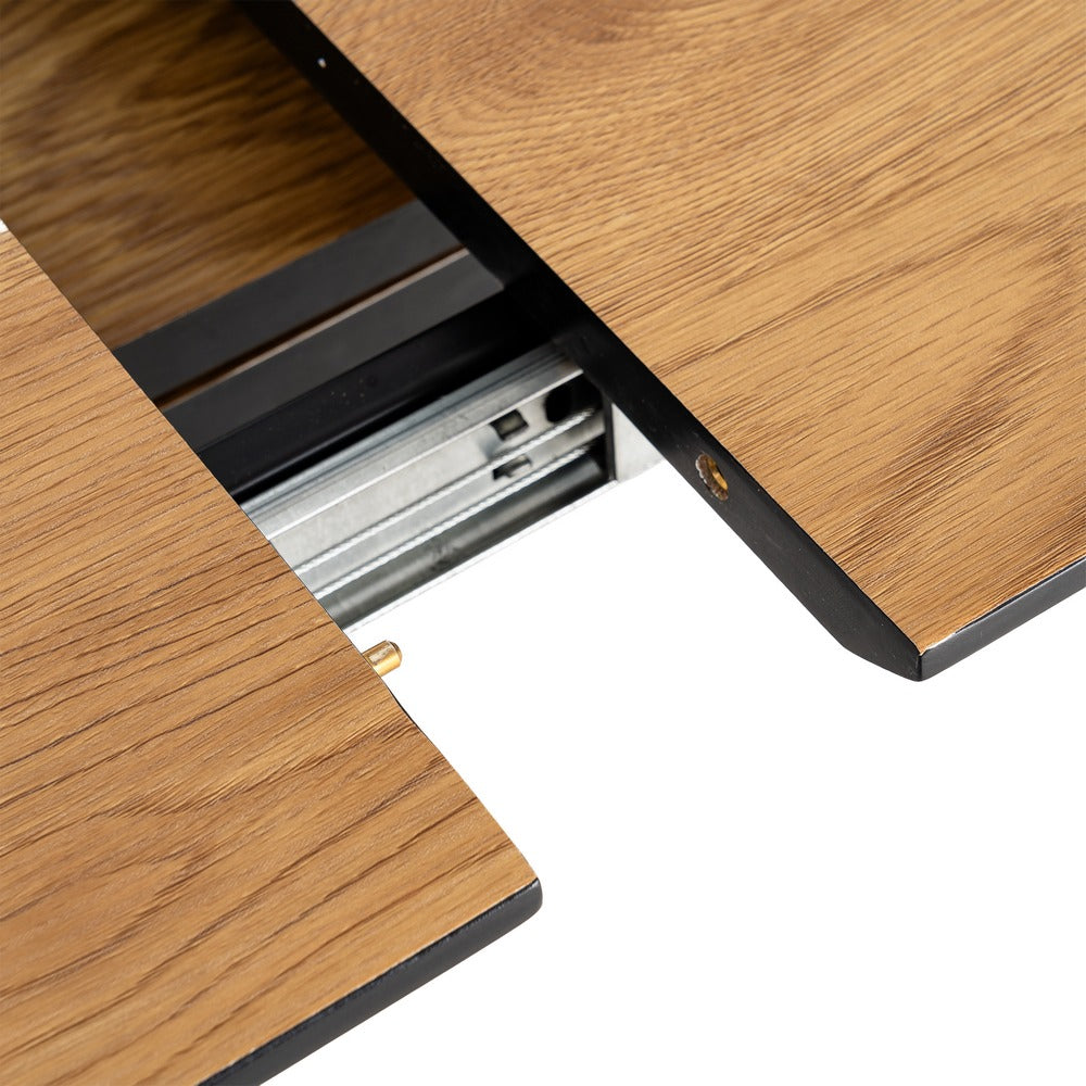 MESA EXTENSIBLE NATURAL DM-METAL SALÓN 120 X 80 X 75 CM