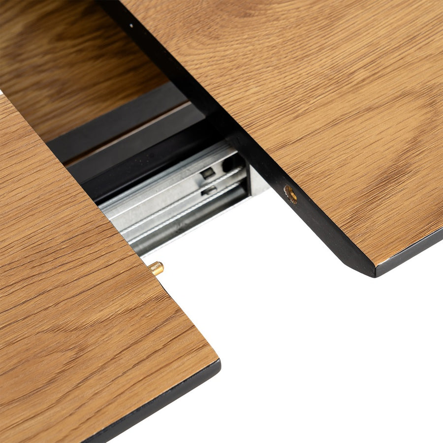 MESA EXTENSIBLE NATURAL DM-METAL SALÓN 120 X 80 X 75 CM