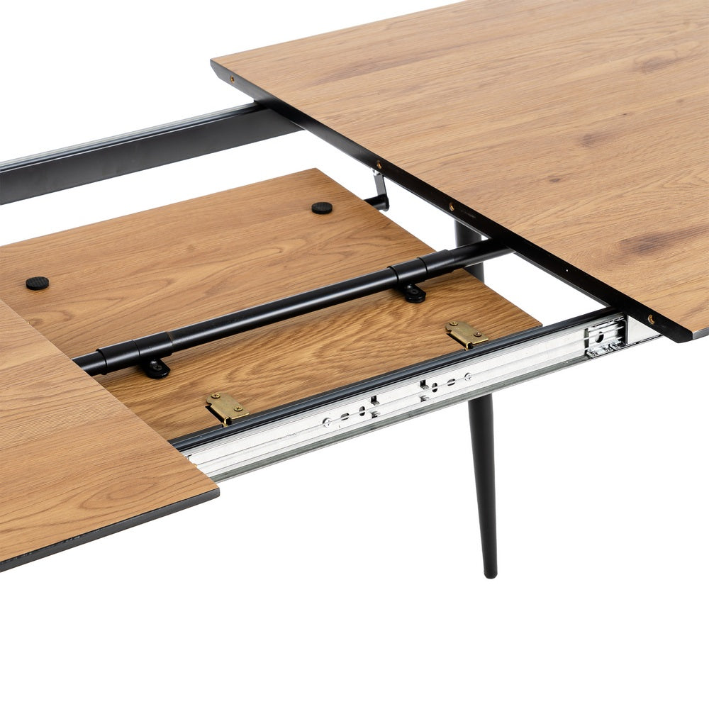 MESA EXTENSIBLE NATURAL DM-METAL SALÓN 120 X 80 X 75 CM